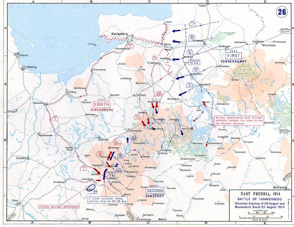 Battle of Tannenberg 1914.  Courtesy of Wikimedia Commons
